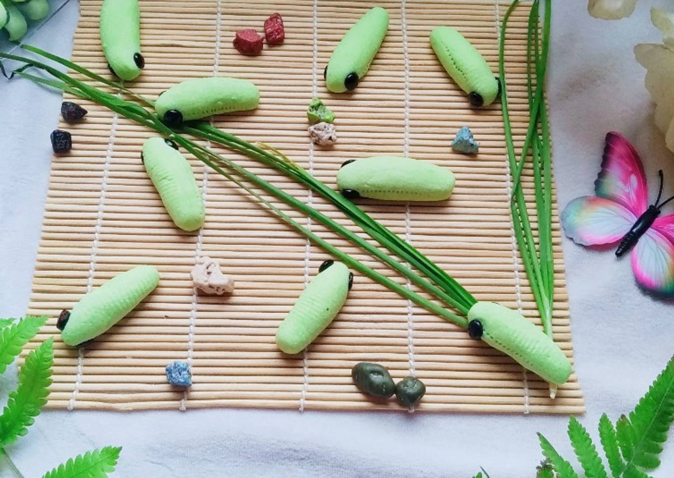 Kue maizena karakter ulat 🐛