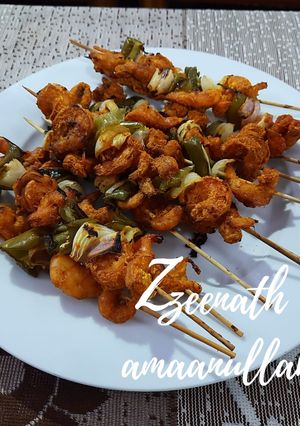 A picture of Oven Baked Prawn Shashlik.