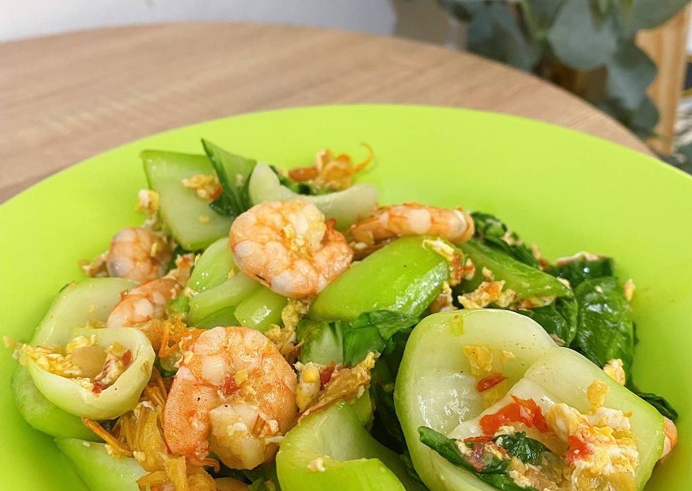 Tumis pakcoy udang