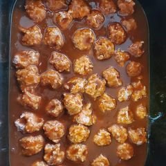 A picture of Mom's Ham Balls.