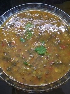 A picture of Amaranthus Dal/Thotakura Pappu.