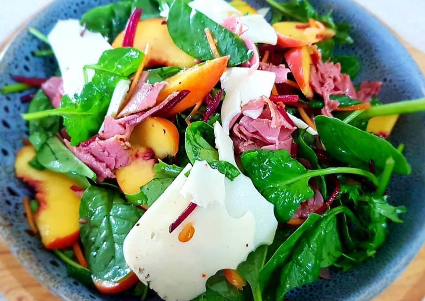 Yellow Peach with Smoked Ham Salad