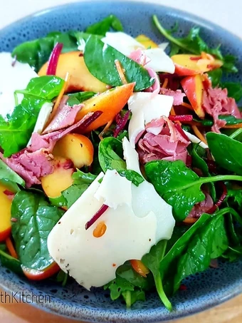 Simple Way Make Recipe Yellow Peach with Smoked Ham Salad that is Delicious, Can Spoil the Tongue}