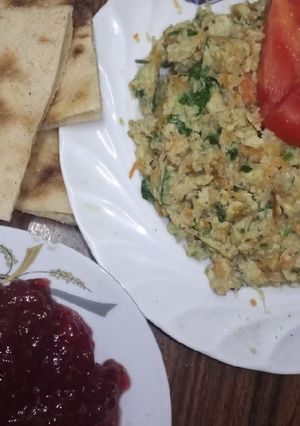 صورة لوصفة بيض بالخضار