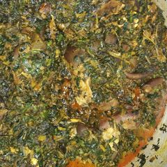 A picture of Vegetable soup with goatmeat.