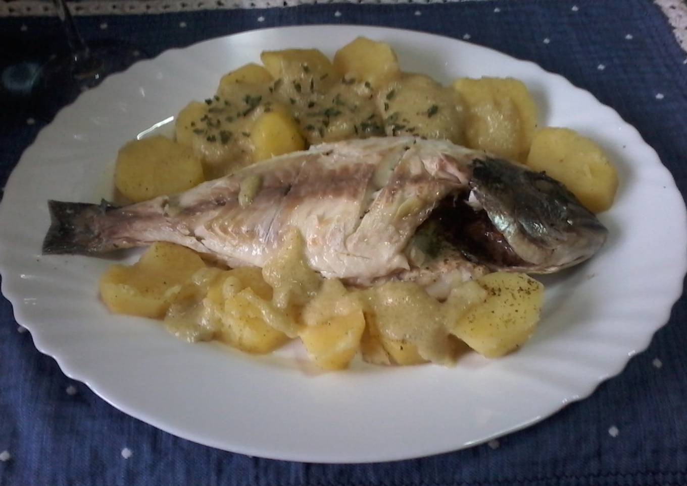 Dorada al vapor con patatas con Thermomix 👍