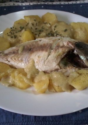 Una foto de Dorada al vapor con patatas con Thermomix 👍