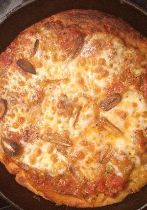 A picture of Overnight Focaccia Bread Pizza.