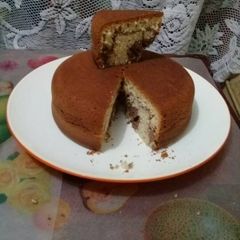 A picture of Tried marble cake without an oven.