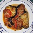 Berenjena, tomate y queso a la sartén