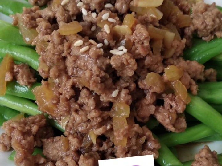Langkah Mudah untuk Menyiapkan Resep  Tumis Baby Buncis &amp;amp; Daging Cincang yang Sempurna, Sempurna
