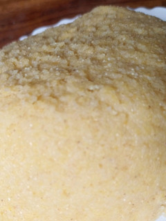A picture of Yellow maize ugali.