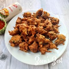 A picture of Amaranth Greens and Onion Fritters.