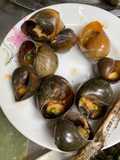 Ốc bưu nướng tiêu xanh, nướng mỡ hành