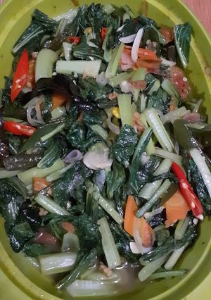 Foto resep Tumis sawi ijo mix wortel bumbu iris 👏👏