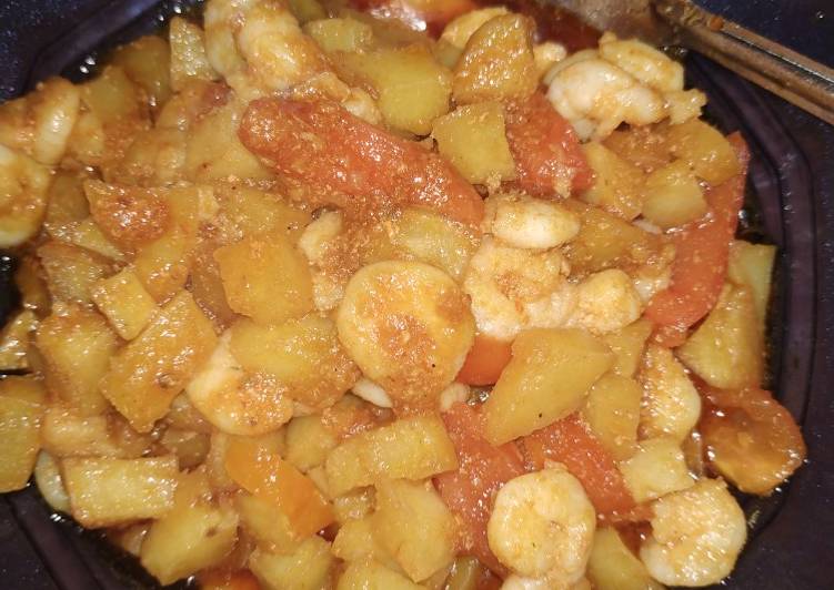 Resep Sambal kentang udang simple Anti Gagal