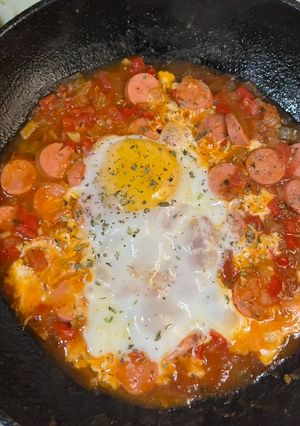 Una foto de “Shakshuka” o Huevos Rancheros 🍳