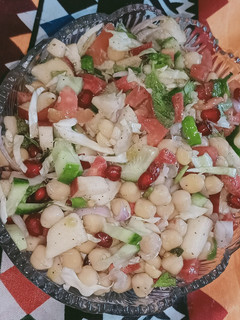 A picture of Chickpeas fresh salad.