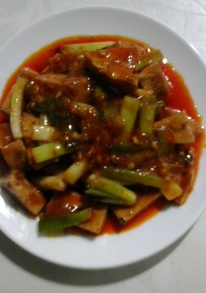Hình của món Chả Bò xào Satế.