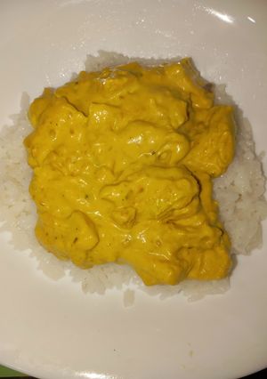 Una foto de Curry de "no pollo" (receta vegana)