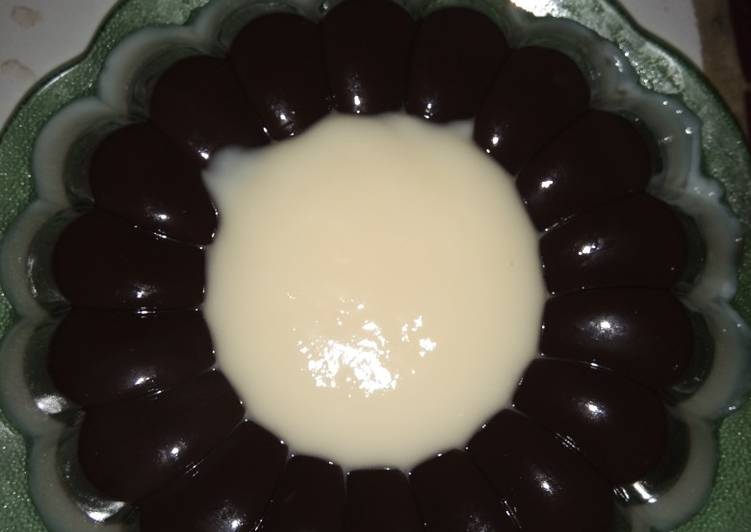 Puding chocolate susu dengan fla keju