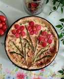 Quiche con beicon, espárragos y tomates cherry 😋