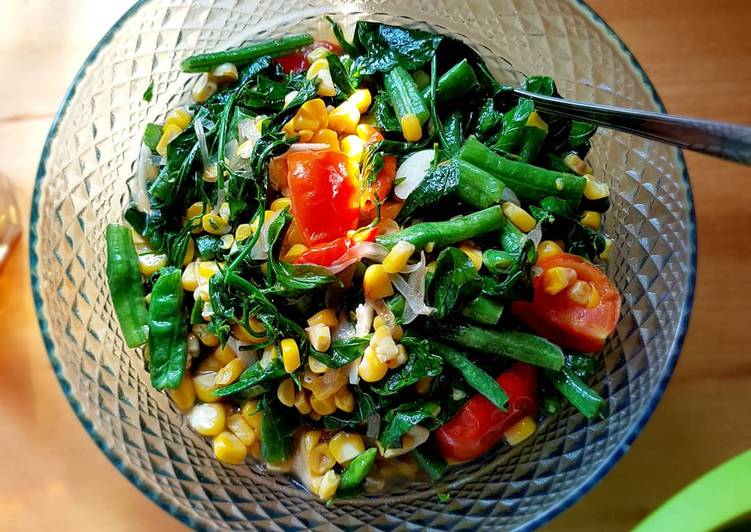 Bahan Membuat Tumis katuk jagung kacang panjang, Enak Banget