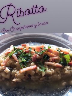 Una foto de Risotto con Champiñones y Bacon