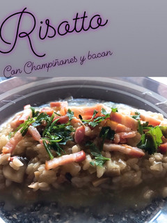 Una foto de Risotto con Champiñones y Bacon