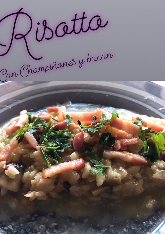 Una foto de Risotto con Champiñones y Bacon