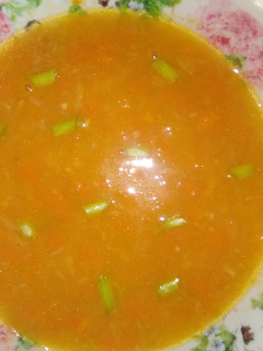 A picture of Carrot Ginger Soup.