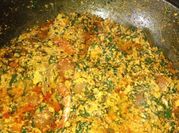 A picture of egusi soup with fish