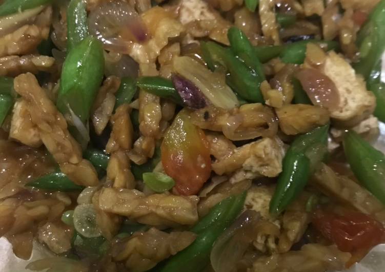 Tumis buncis,tempe dan tahu