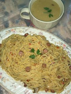 صورة لوصفة معكرونه بالنقانق