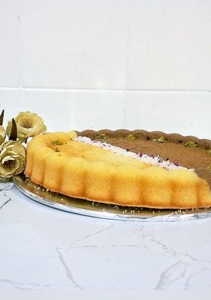 عکسی از دستور کیک دو رنگ