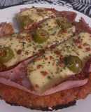 Pizza de masa de avena