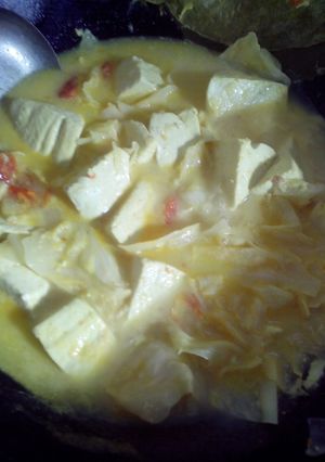 Foto resep Kubis tahu santan kuning