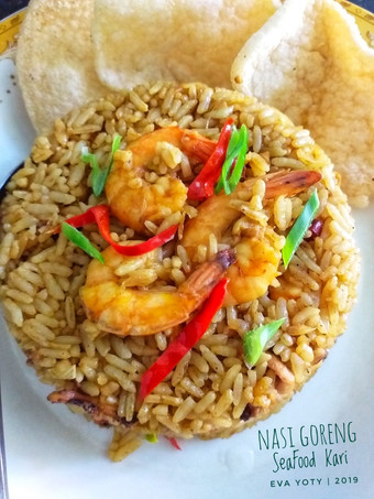 Cara Buat Nasi Goreng Seafood Kari Praktis