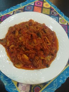 عکسی از دستور خوراک قارچ و تن ماهی