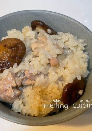 鑄鐵鍋麻油雞炊飯 的食譜成品照片