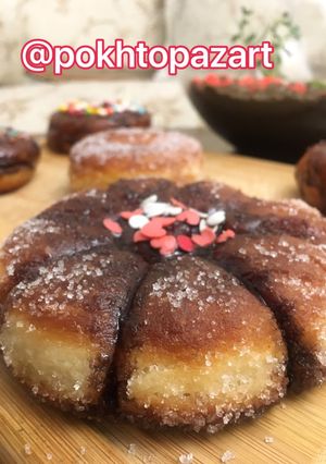عکسی از دستور دونات شکلاتی و شکری 🍩