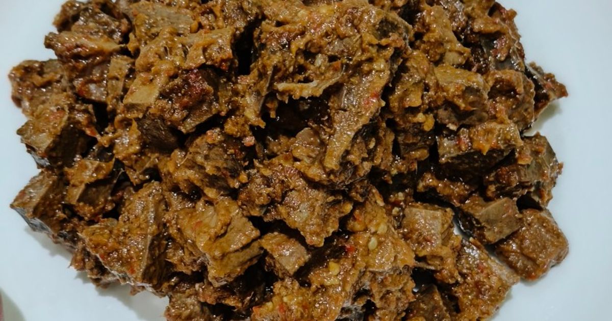 Rendang hati sapi pedas