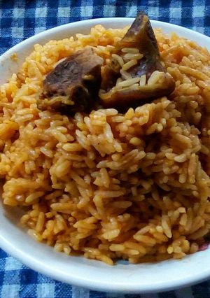 A picture of Tasty Tom mix Jollof rice.