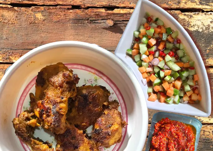Ayam Bakar Teflon + Sambal & Acar