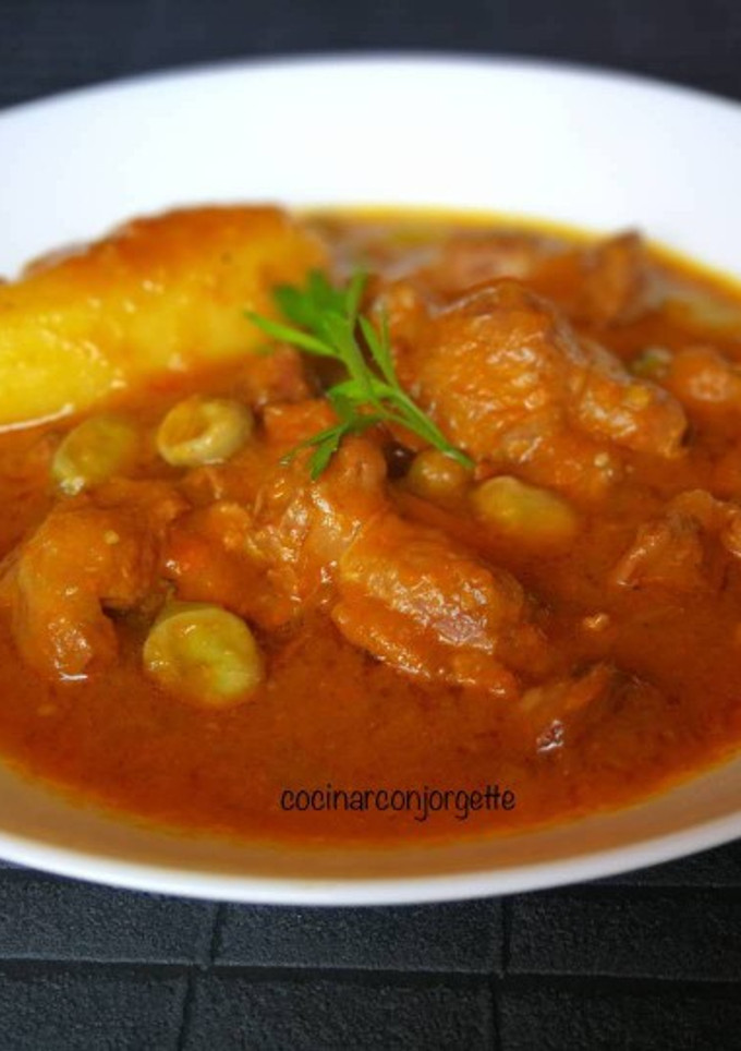 Una foto de Guiso de mollejas con patata al vino blanco