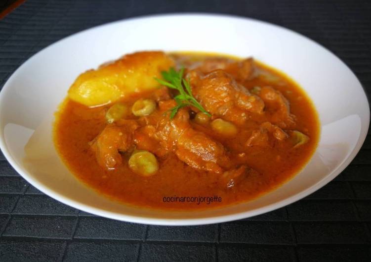 Guiso de mollejas con patata al vino blanco