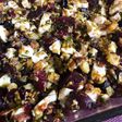 Roasted Shaved Brussels Sprouts, Beets, Turkey Bacon and Fresh Mozzarella Curd