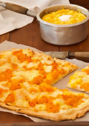 Une photo de Tarte et velouté au Butternut