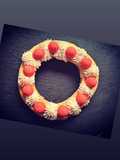 Courrone mascarpone framboises fraise tagada