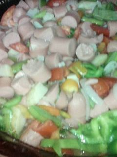 Una foto de Salchichas en salpicón VEGETARIANAS